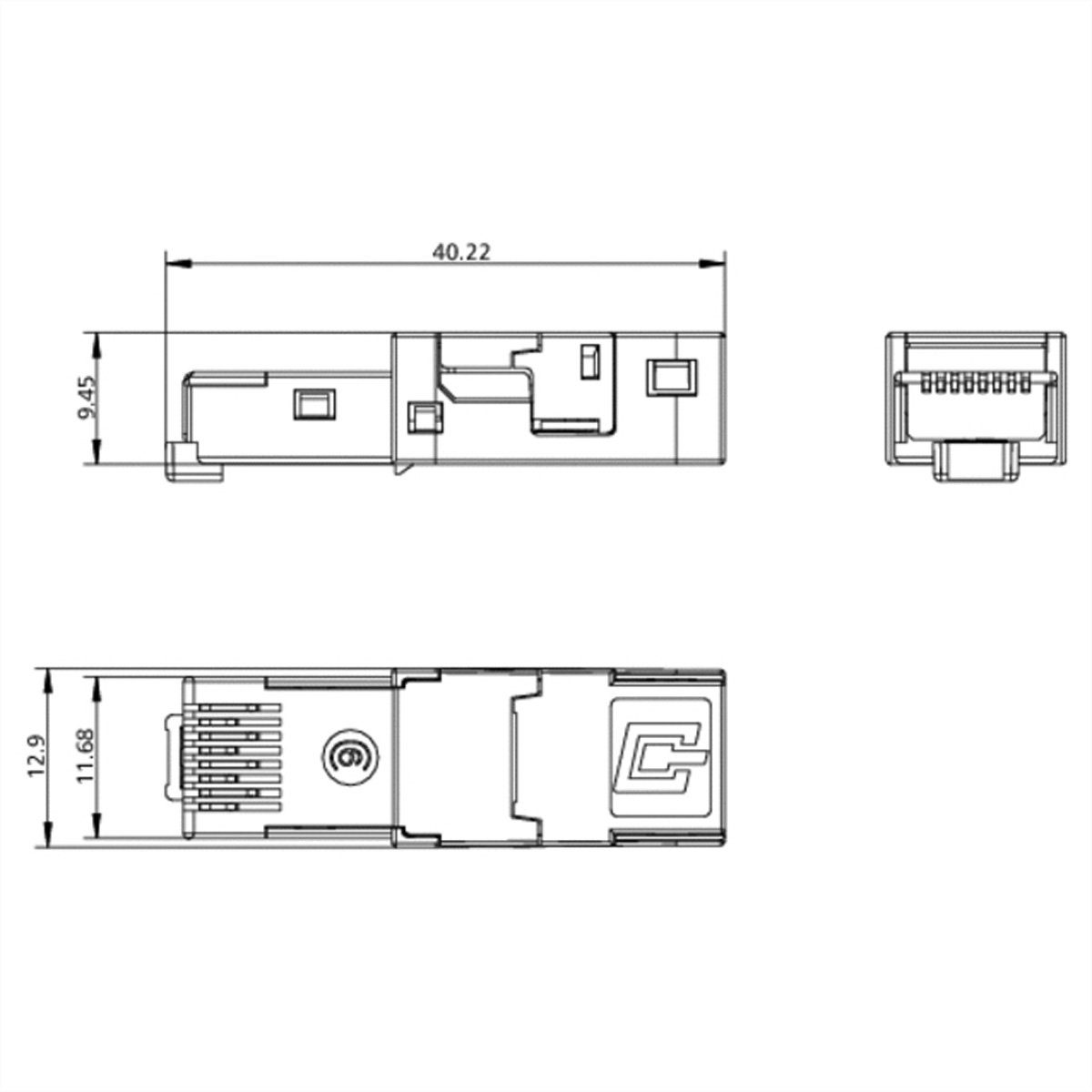 Metz Connect E-DAT Industry RJ45 field plug INSERT Netzwerk-Panel (1401400810-I)