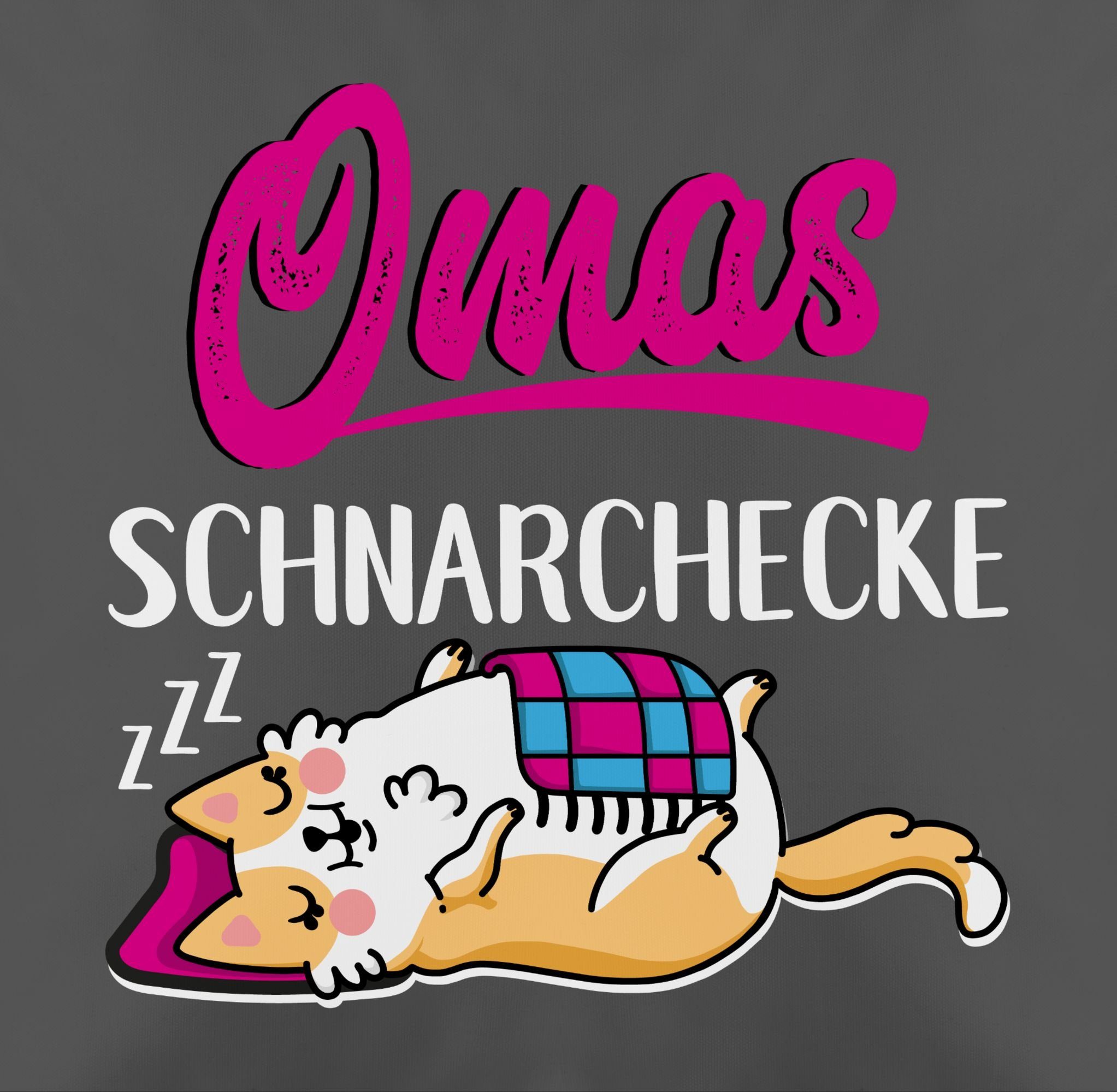 Schnarchecke 1 Oma - Shirtracer Großmutter Dekokissen weiß/fuchsia, Omas Grau
