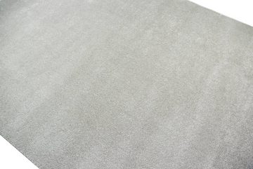 Teppich Wohnzimmer Teppich modern Kurzflor mit Uni Design in Silber, Teppich-Traum, rechteckig, Höhe: 17 mm