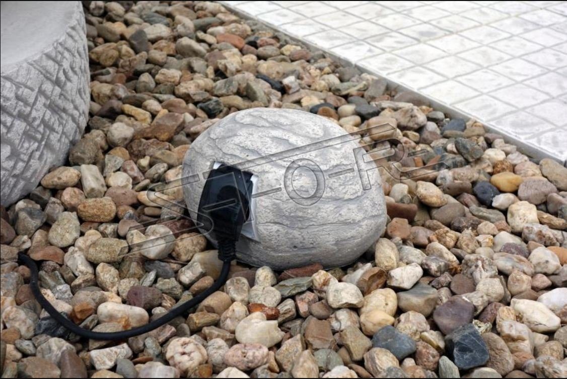 JVmoebel Skulptur Stein für Steckdose Außen Steckdoesen Dekoration Deko  Garten Terrasse S210019