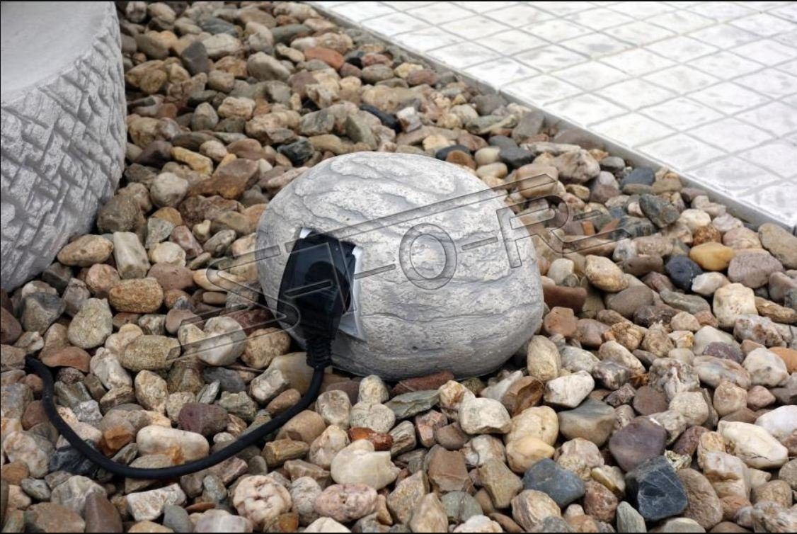 JVmoebel Skulptur »Stein für Steckdose Außen Steckdoesen Dekoration