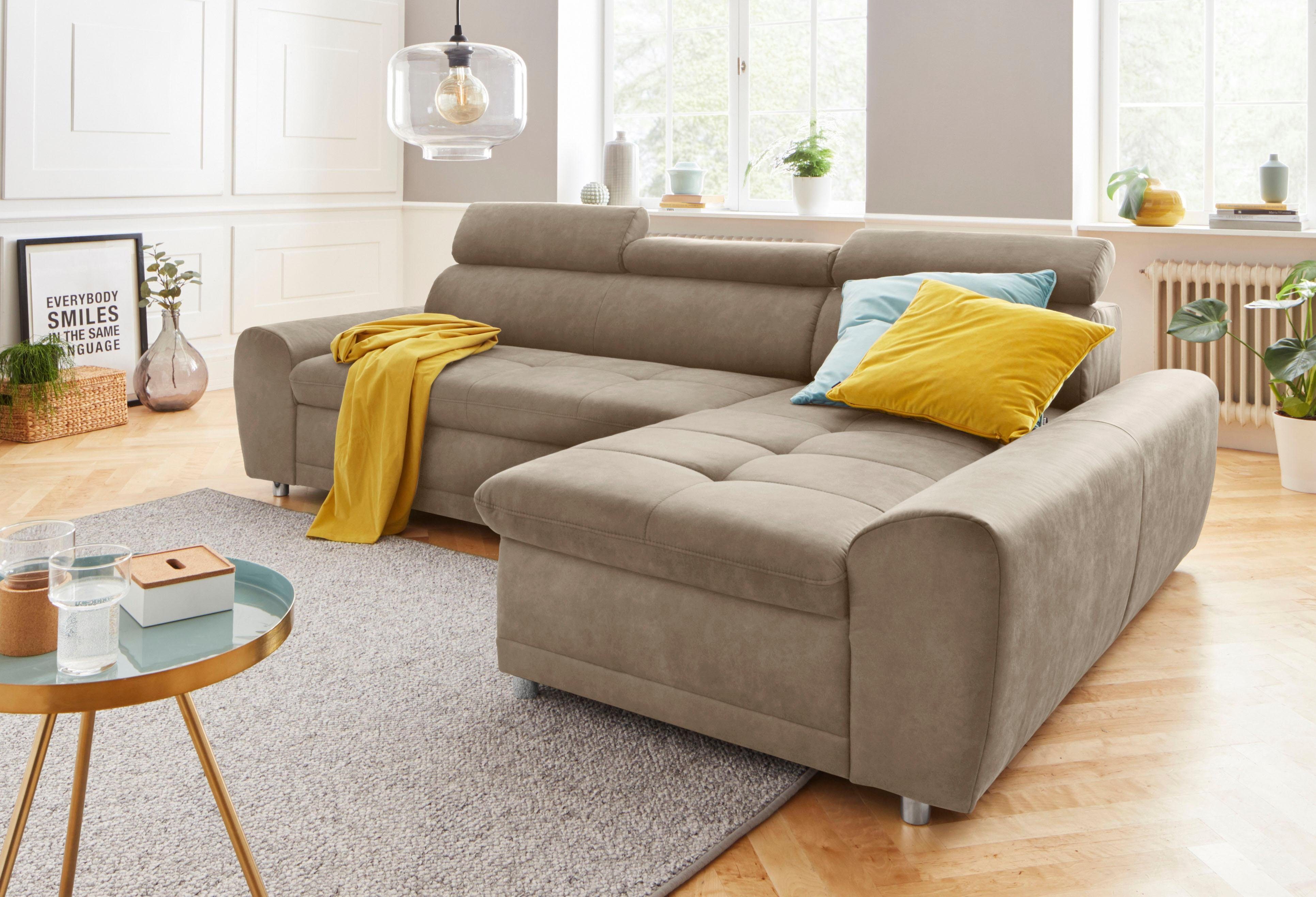 sit&more Ecksofa Riva L-Form, inklusive Kopteilverstellung, wahlweise mit Schlaffunktion