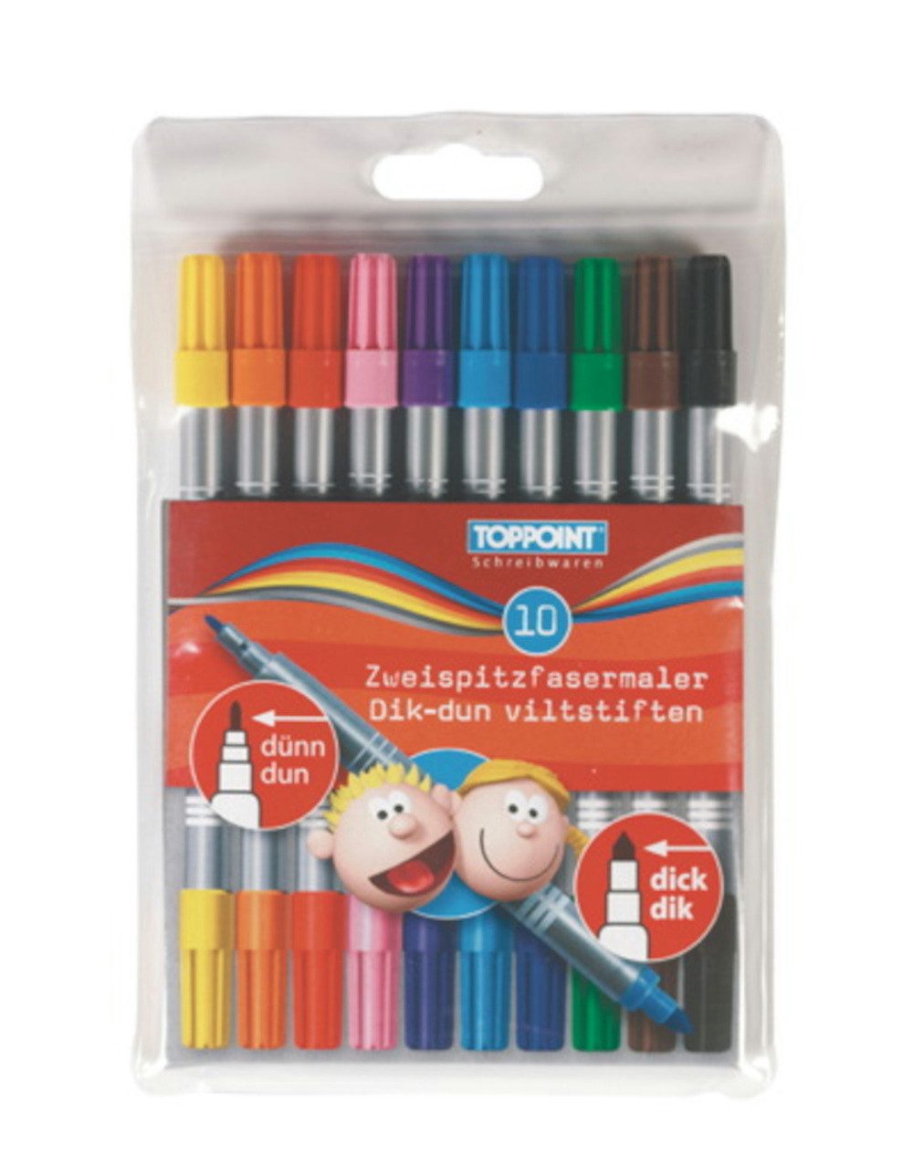 Faserstift 10 Stylex Zweispitzfasermaler Filzstifte Fasermaler