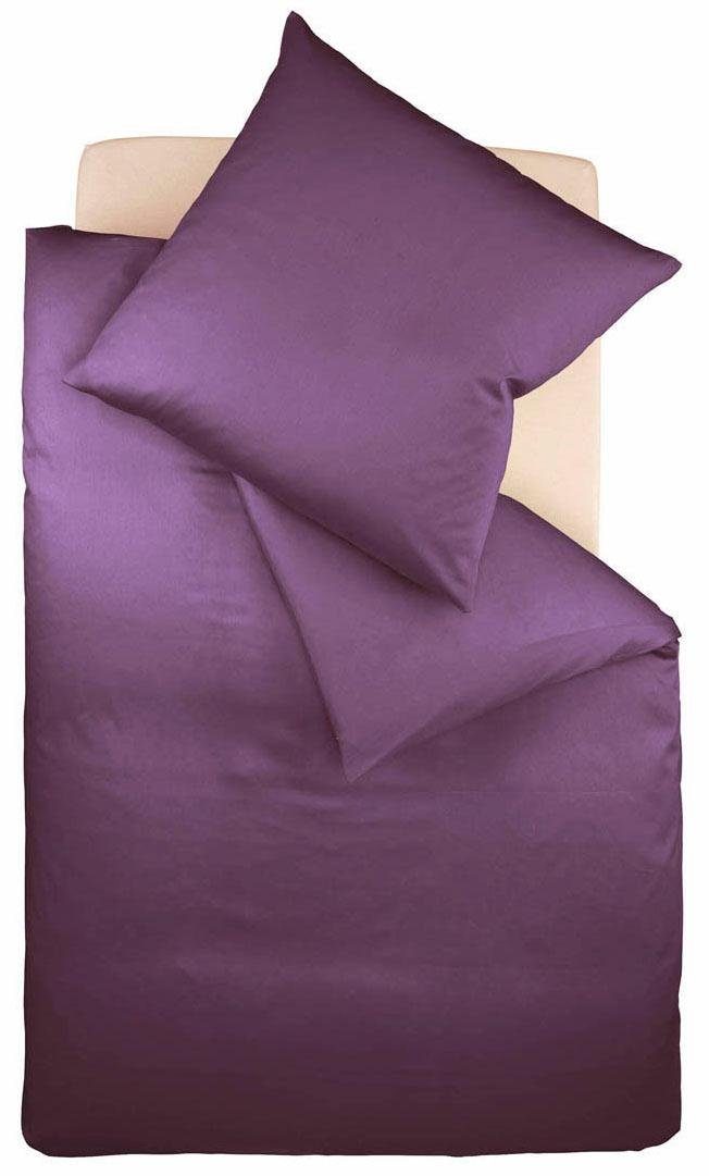 fleuresse Постельное белье Colours in 135x200, 155x220 oder 200x200 cm, Mako-Satin, 3 teilig, Постельное белье aus 100% Baumwolle, uni, mit Reißverschluss