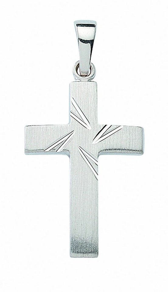 Adelia´s Kette mit Anhänger 925 Silber Kreuz Anhänger, Schmuckset - Set mit  Halskette, Maße des Anhängers - Breite 14,3 mm - Höhe 21 mm