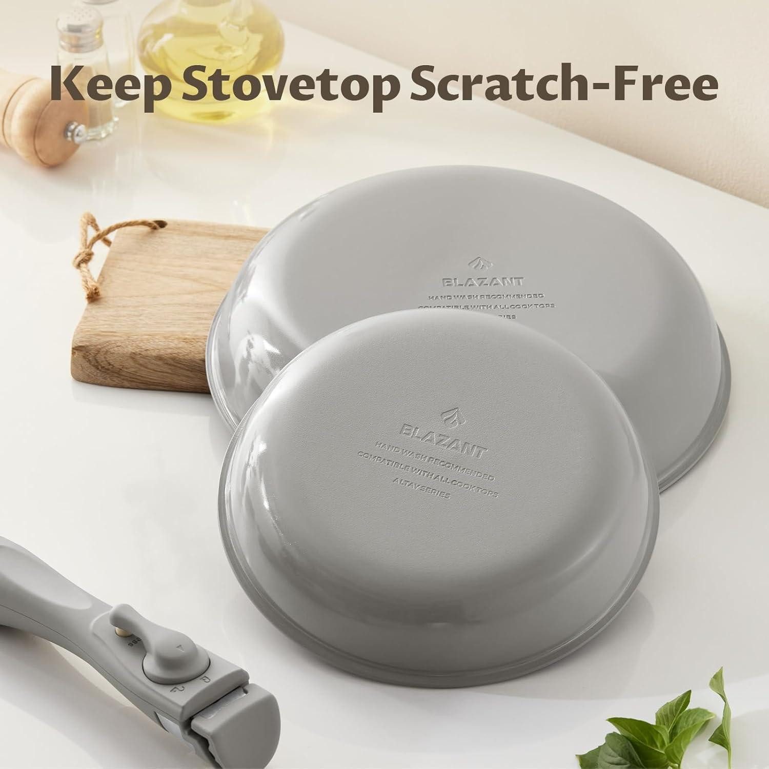 LuxusKollektion Pfannen-Set Pfannenset Induktion Antihaft 14-teilig abnehmbare