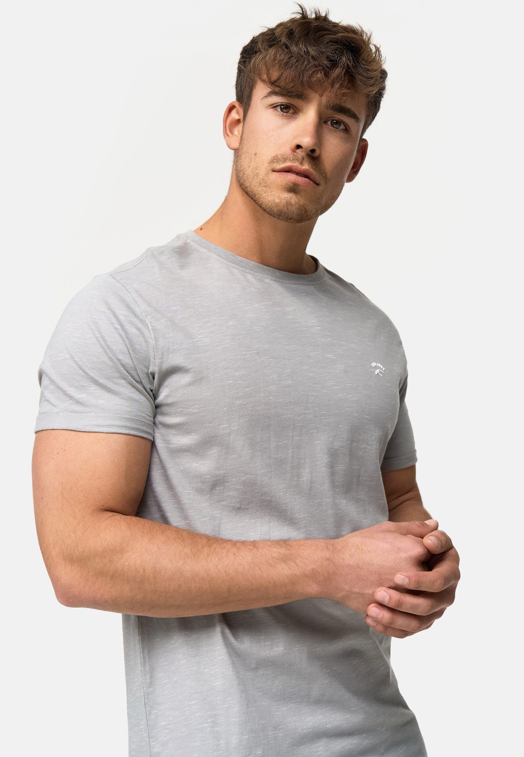 Indicode T-Shirt Kloge mit dezentem Label-Detail günstig online kaufen