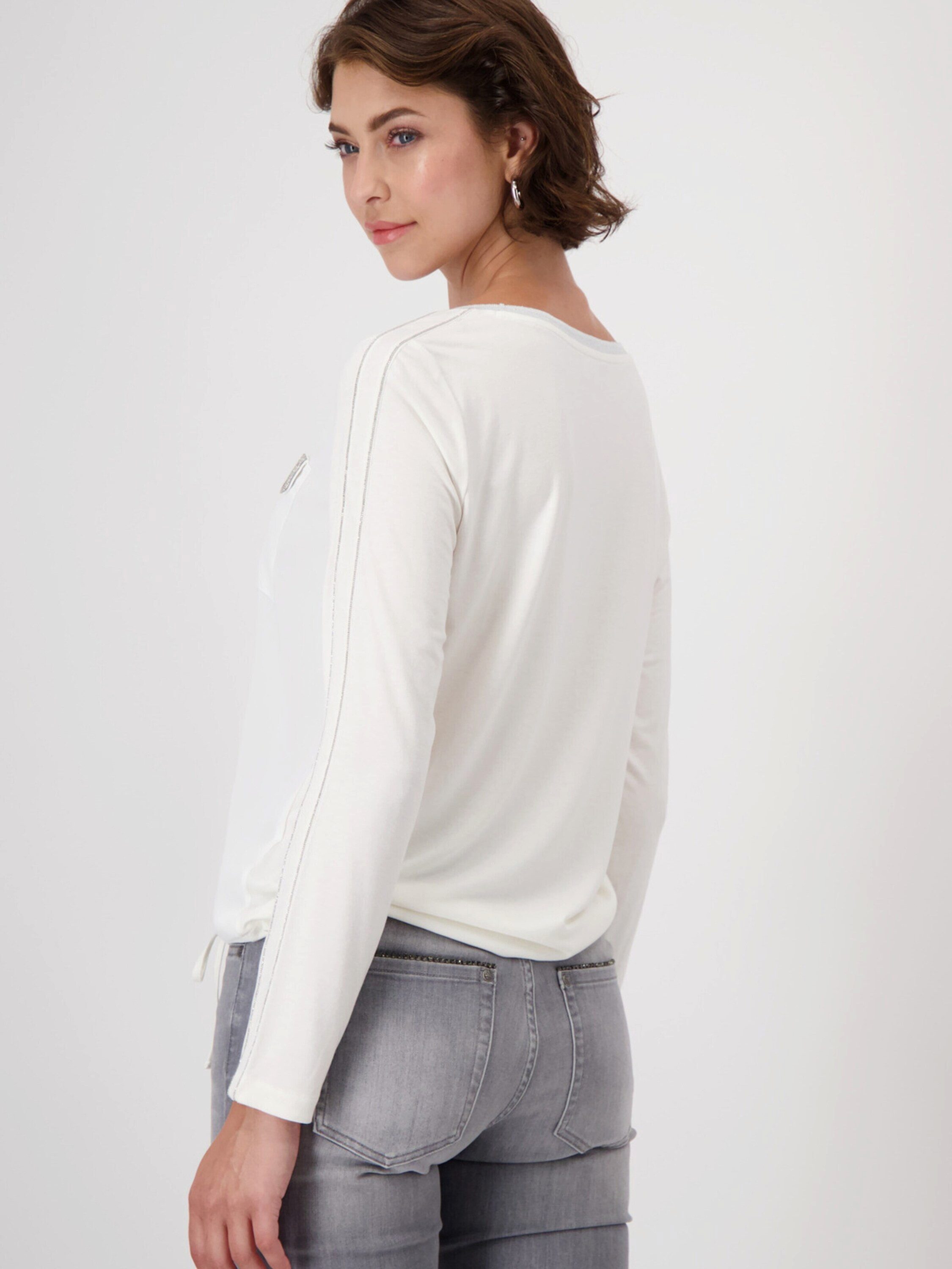 Monari Langarmshirt (1-tlg) Drapiert/gerafft