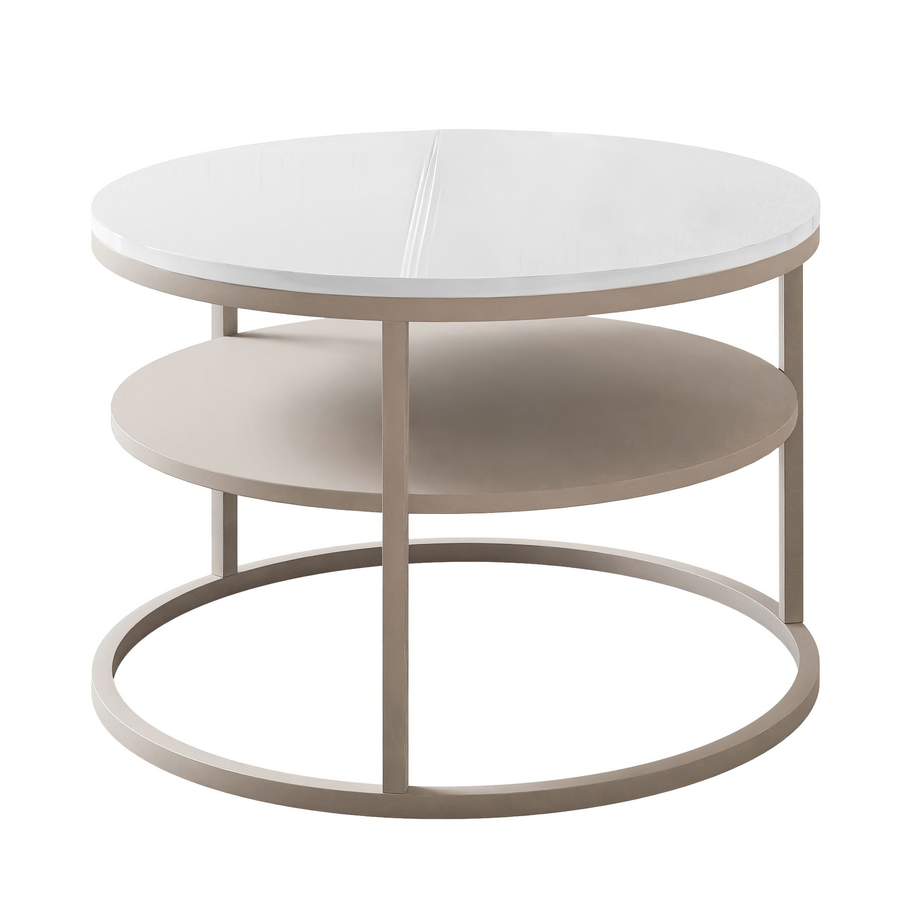 Lookway Couchtisch CIRI SLIM Kaschmir Hochglanz mit Ablage (1 Tisch), Durch günstig online kaufen