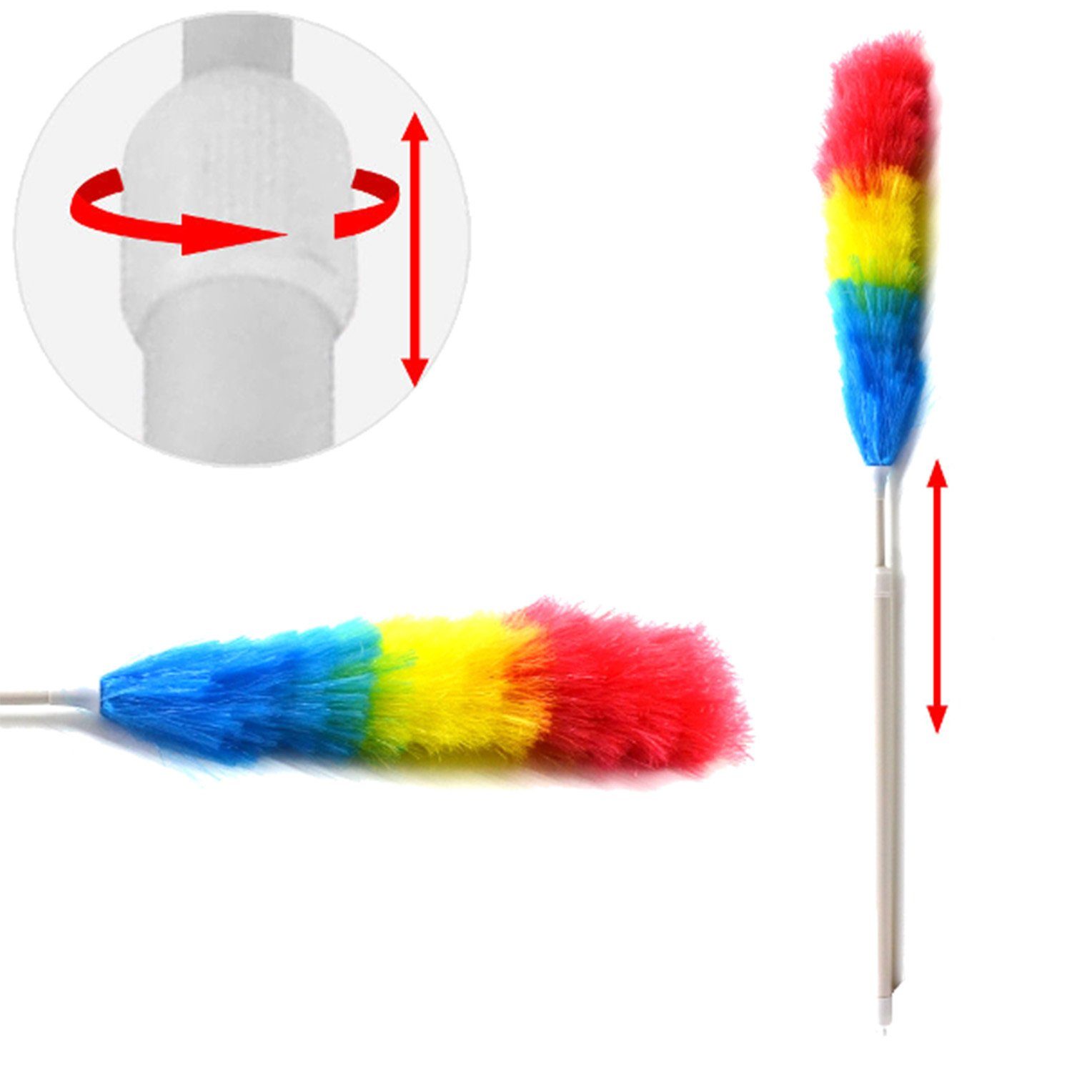 varivendo Staubwedel 3x Teleskop Staubwedel ausziehbar bis 95cm Hangtag (Set, 3-St., Staubwedel), taubbesen Staubmagnet Staubmop Staubfänger Flexibel