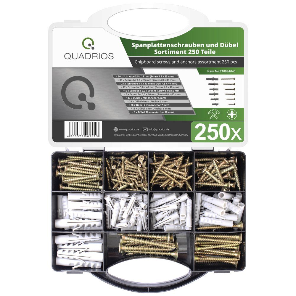 Quadrios Schrauben-Set Quadrios 2109SA046 2109SA046 Spanplattenschrauben-Sortiment 250 St.