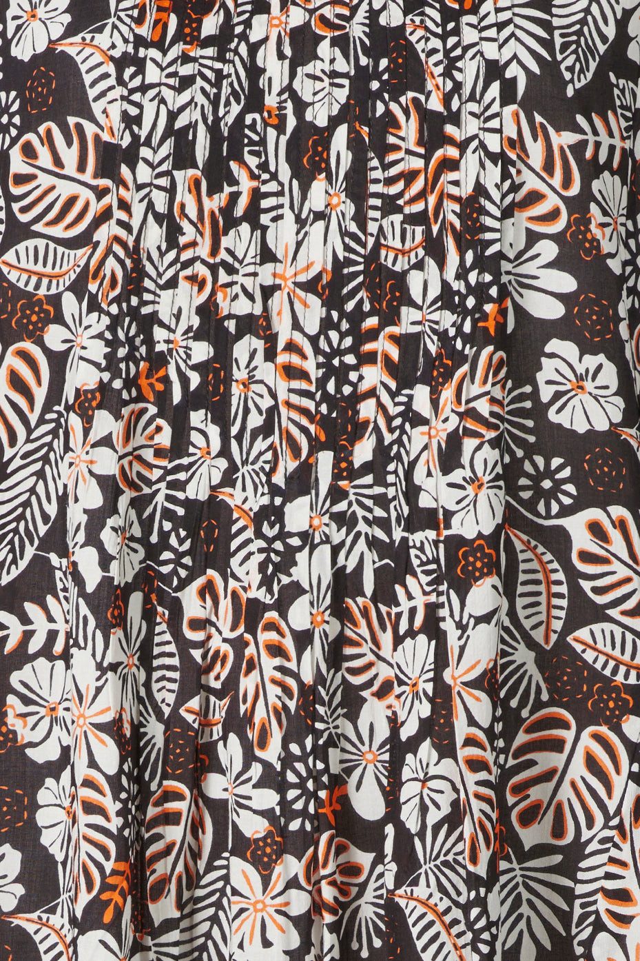 Himalaya Clothing Tunika Damen Bluse mit Blattmotiv und dekorativen Biesen - Sommer Tunika lang Luftiges Sommerkleid mit hohem Tragekomfort – Bild 4 von 5