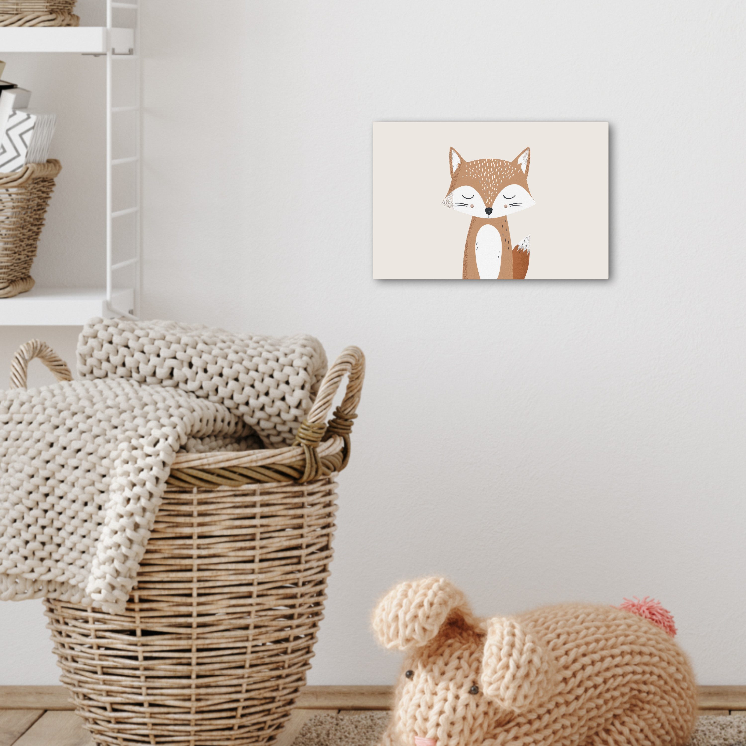 OneMillionCanvasses® Leinwandbild Fuchs - Tier - Waldtiere, Fotodruck (1 St), Kinder zimmer Deko, Mädchen und Jungen Bilder 30x20 cm – Bild 5 von 5