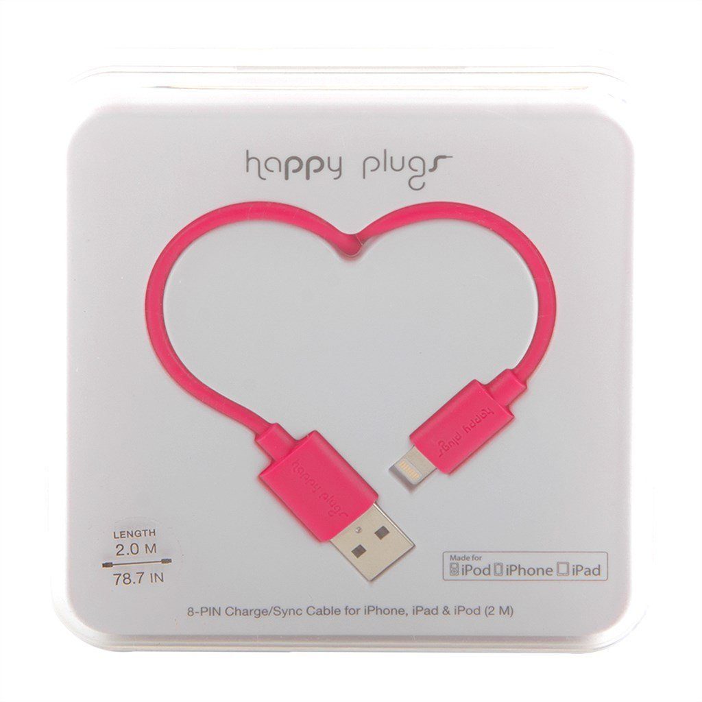 Happy Plugs Happy Plugs iPhone USB Ladekabel in kirschrot für Apple Geräte USB-Kabel