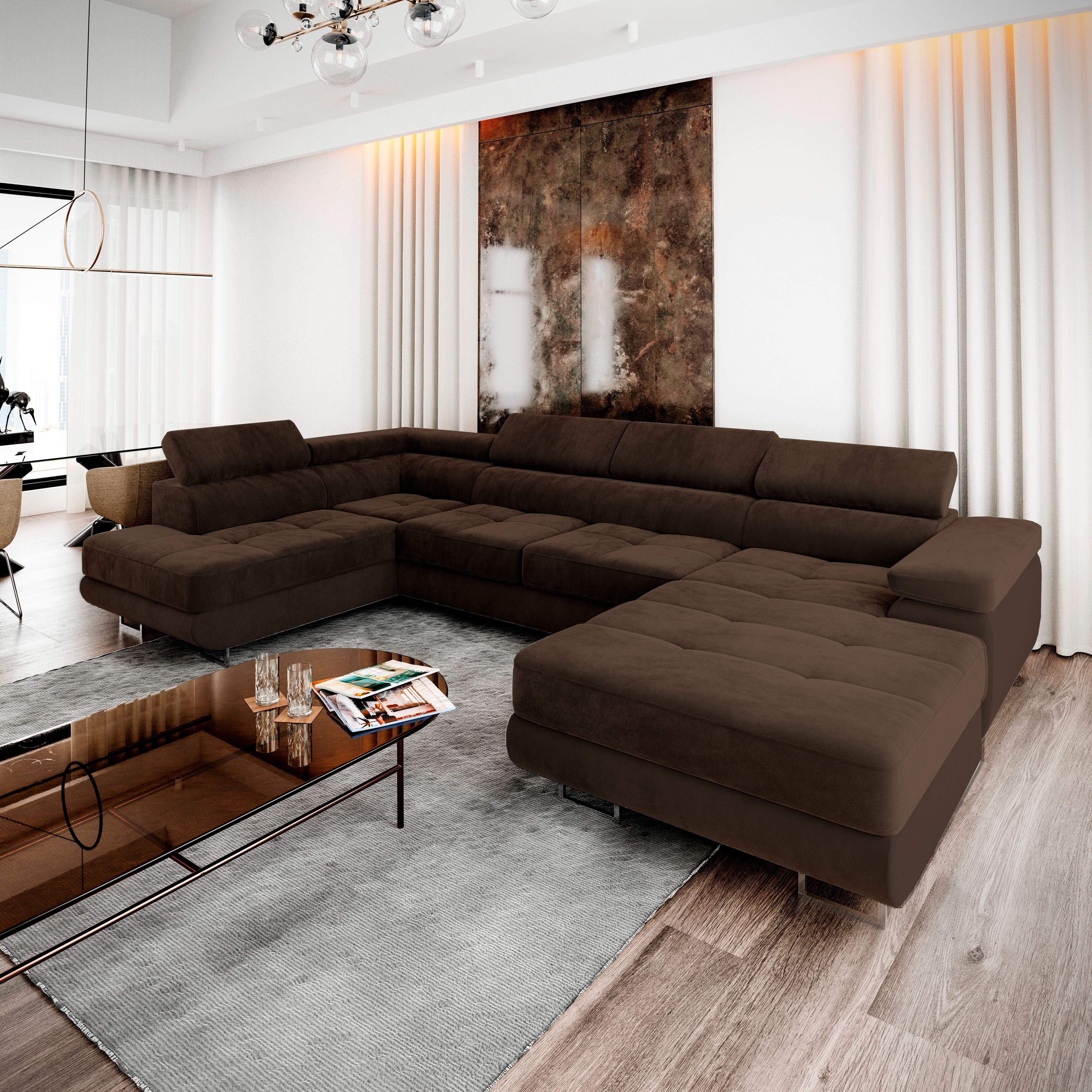 Masseno Ecksofa CASONE mit Schlaffunktion U-Form, günstig online kaufen