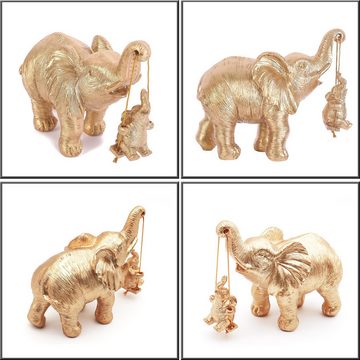HYTIREBY Tierfigur Elefanten Deko, Elefant Statue Figure, Mama Geschenk, (1 St), Skulptur,Gesundheit und Kraft, Dekoration für Wohnzimmer