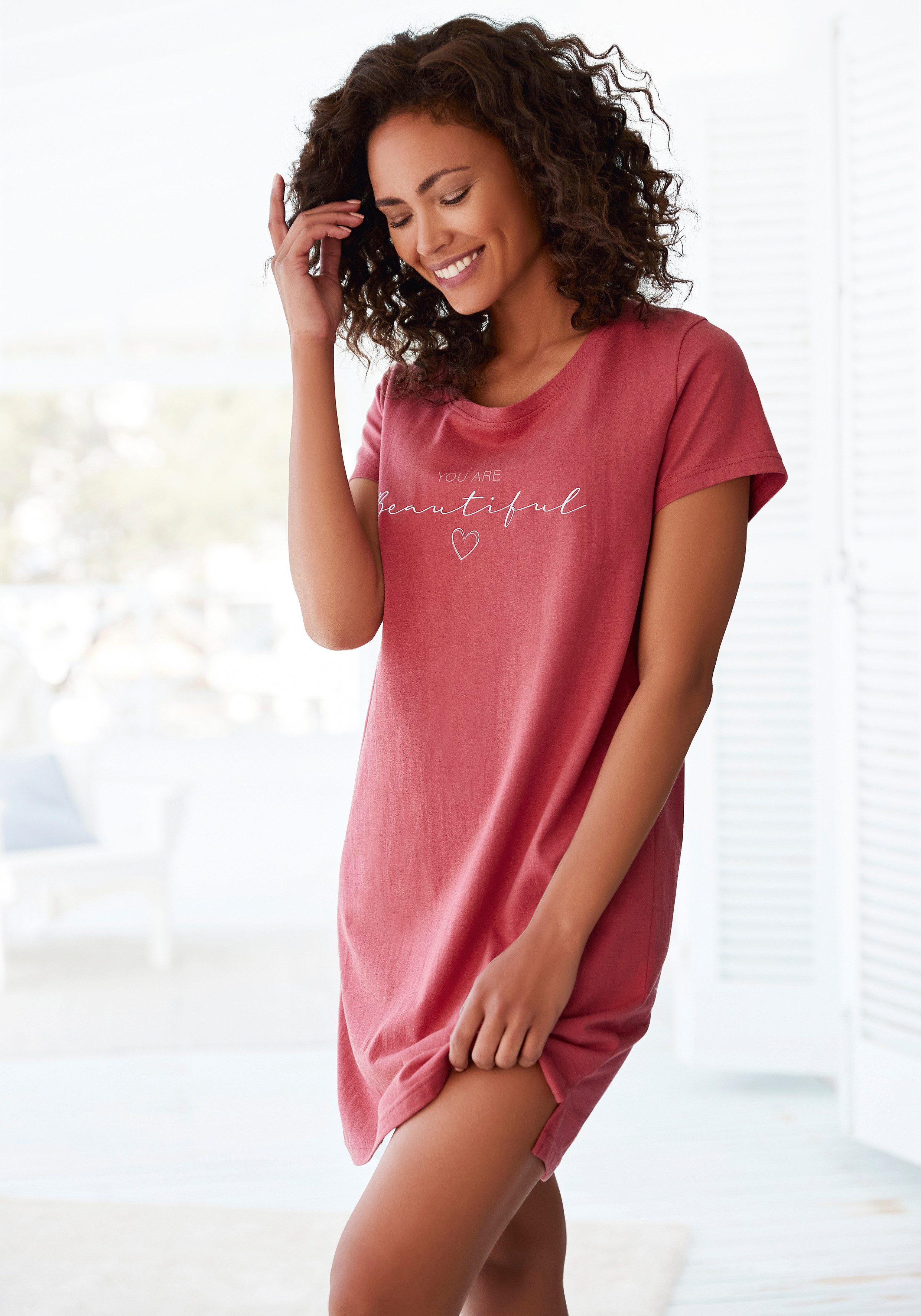 Vivance Dreams Bigshirt mit Frontdruck günstig online kaufen