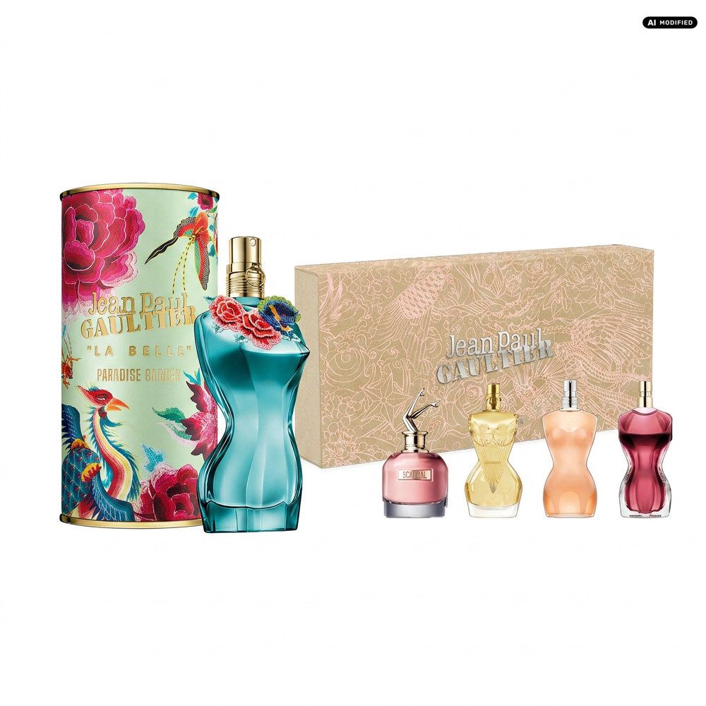 JEAN PAUL GAULTIER Eau de Parfum Jean Paul Gaultier La Belle Paradise Garden Damen Duft Set, Kombination aus EdP und ikonischem Miniatur Duftset