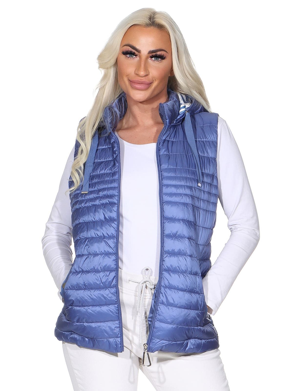 OriginalYou Steppweste Kurzweste leichte Freizeitweste Damen Stepp Weste auch in großen Größen erhältlich, leichte Glanz-Optik