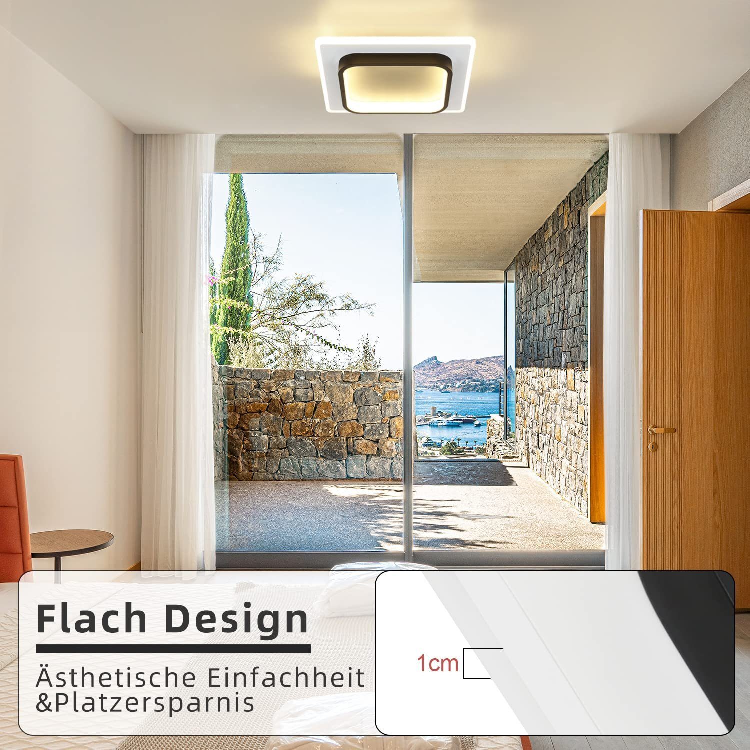 ZMH LED Deckenleuchte Modern Schwarz Weiß günstig online kaufen