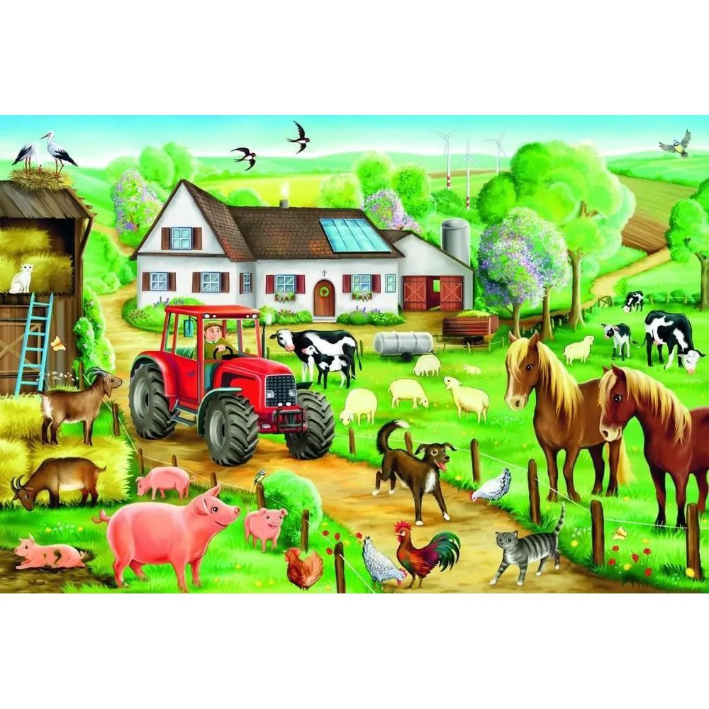 Schmidt Spiele Puzzle Fröhlicher Bauernhof, 100 Teile, 100 Puzzleteile