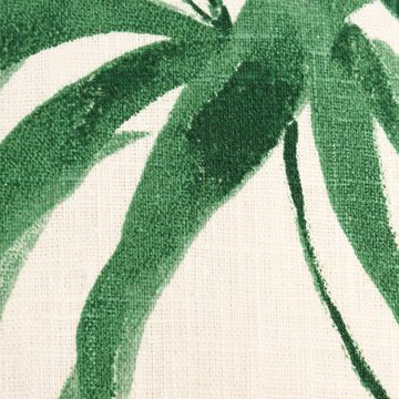 SCHÖNER LEBEN. Dekokissen Deko Kissen Kederumrandung Palmenblätter weiß schwarz grün 50x50cm