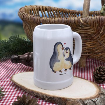 Mr. & Mrs. Panda Bierkrug Pinguin umarmen - Weiß - Geschenk, 0, Bierkrüge, Liebe, Paar, Umarmun, Steinzeug, Einzigartige Motive