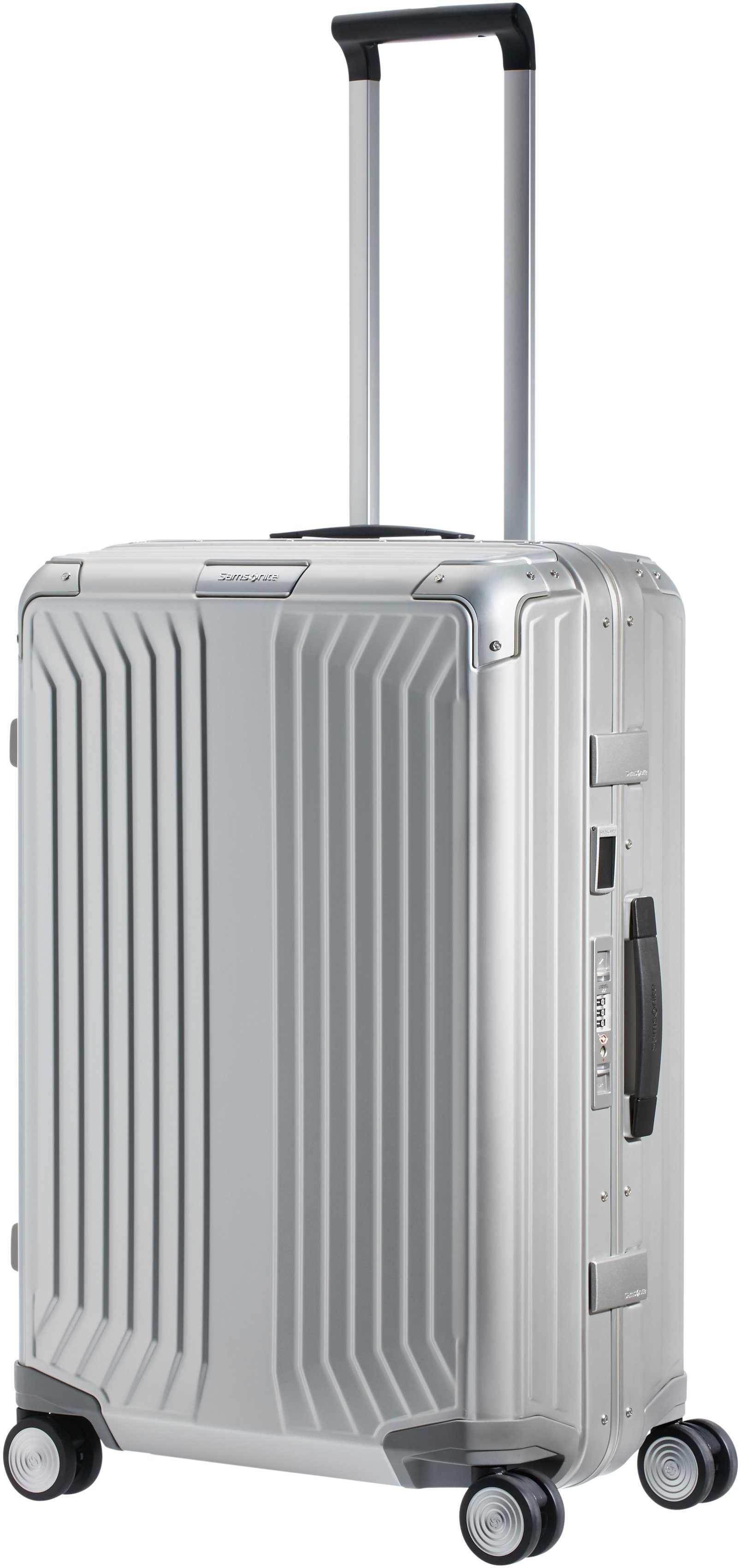 Samsonite Hartschalen-Trolley LITE-BOX ALU, 4 Rollen, aus Aluminium, mit voll gefüttertem Innenraum, mit Kantenschutz