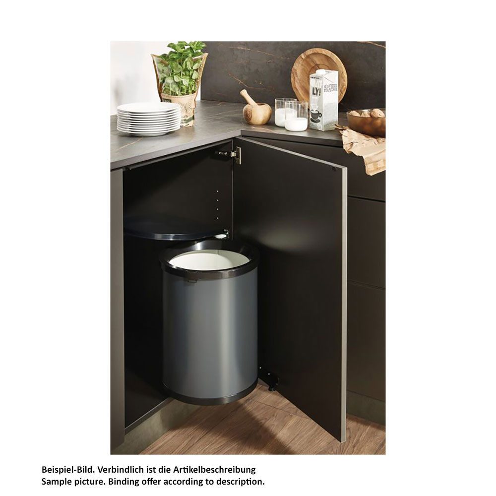 WESCO Einbaumülleimer Abfallsammler Rondo 6 CH, anthrazit/schwarz matt