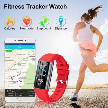 Tipmant Smartwatch (1,47 Zoll, Android, iOS), Mit Pulsmesser Schlafmonitor Schrittzähler WasserdichtIP68 Fitness Uhr