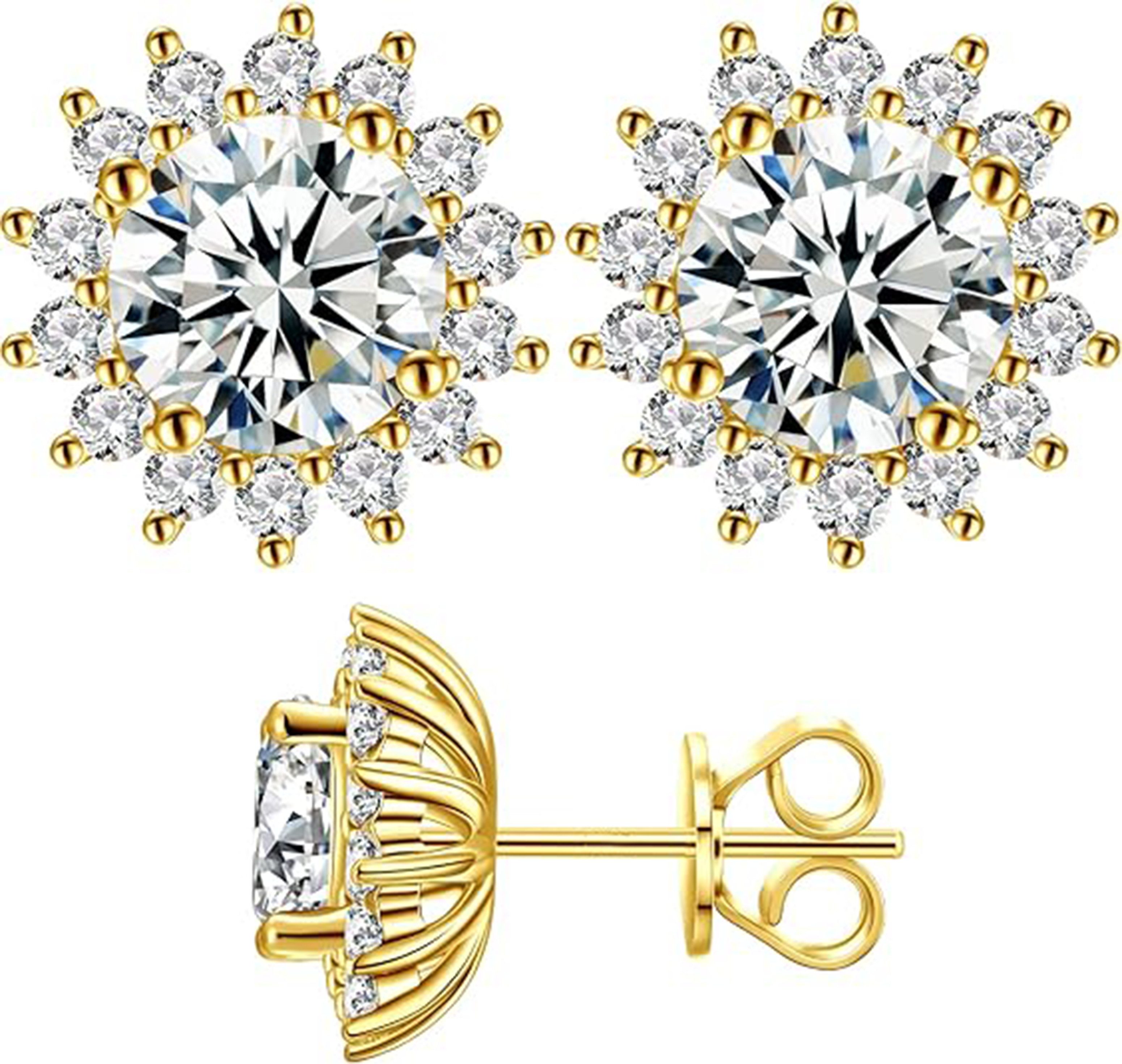 Paar Ohrstecker 0.1 ct-2 ct,585gold Damen Labordiamanten-Ohrstecker