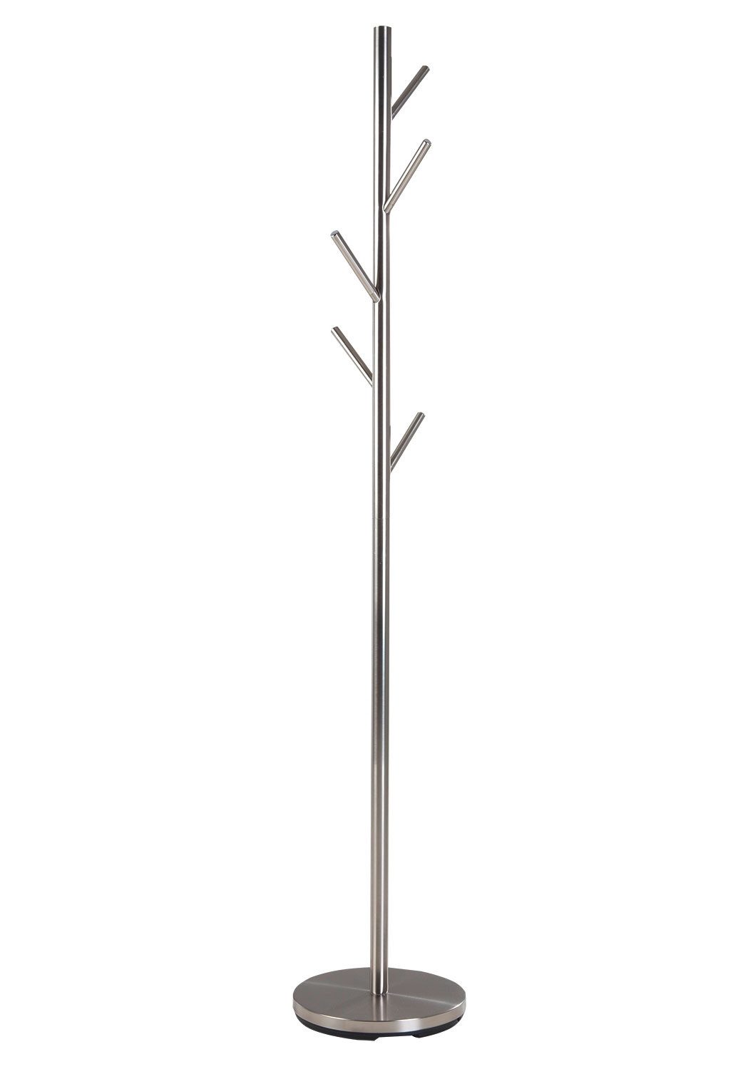 Home4You Kleiderständer Garderobenständer, Höhe 170 cm, Edelstahl, mit 5 Haken, Ø 30 cm