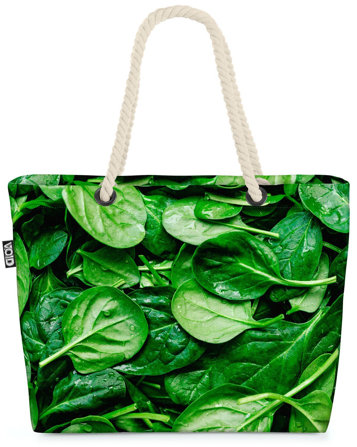 VOID Strandtasche (1-tlg), Spinat Salat Kochen Essen grün frisch Salat Spinat Küche Kochen gesun