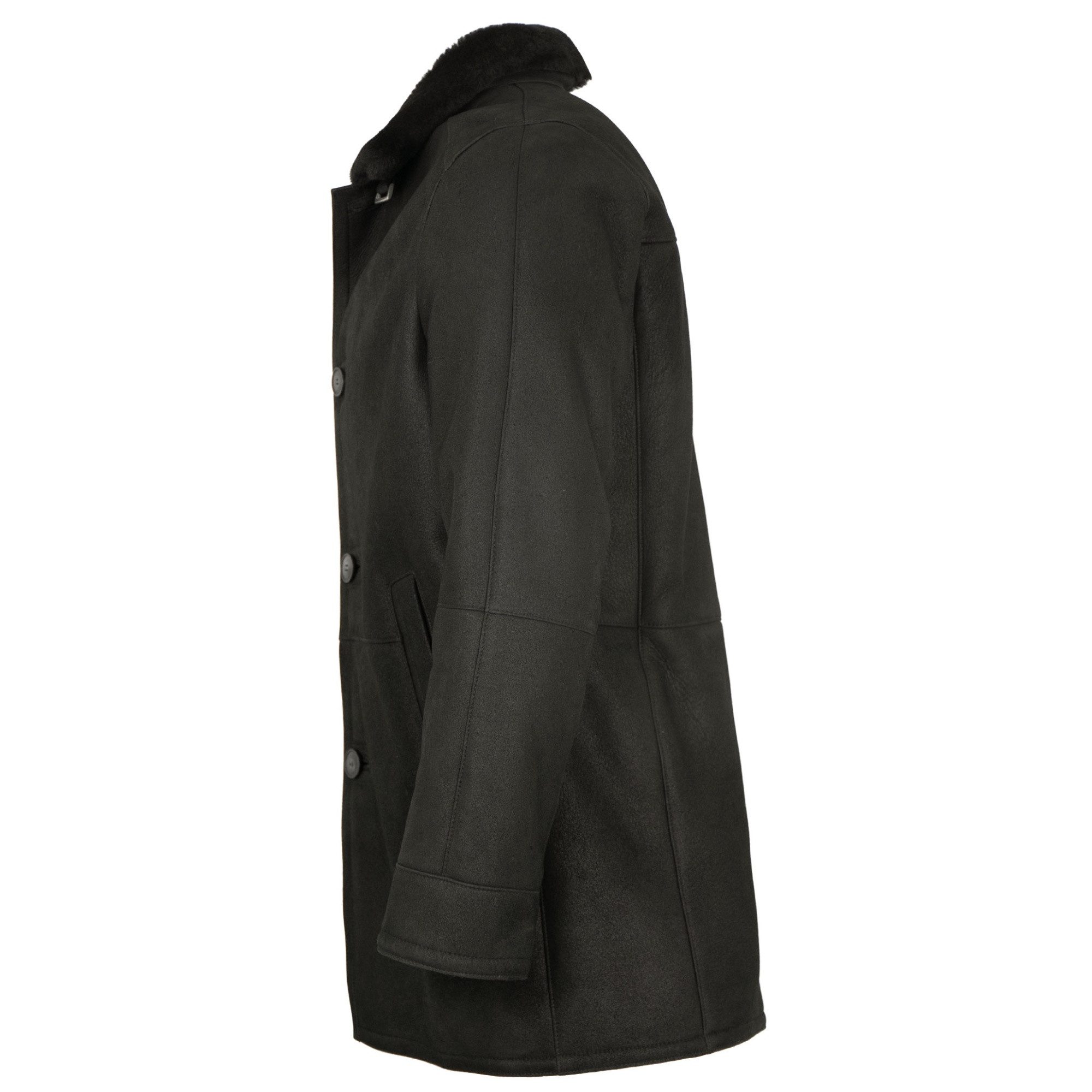 Jilani Lederjacke Emery Jilani Collection - Herren Lammfellmantel Lederjacke Lammfell schwarz