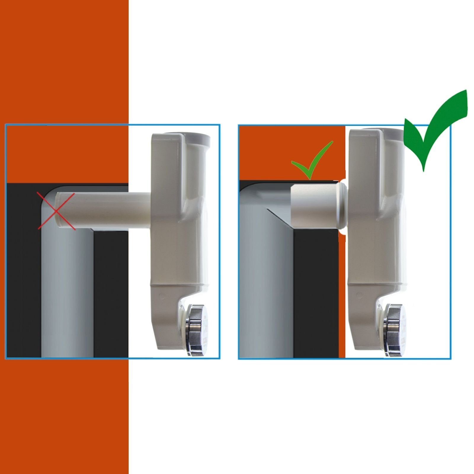 SO-TECH® Siphon Raumsparsiphon 32 - 40 mm Ablaufgarnitur f. Küche und Bad, Raumspar-Siphon weiß mit Reinigungsöffnung – Bild 5 von 5