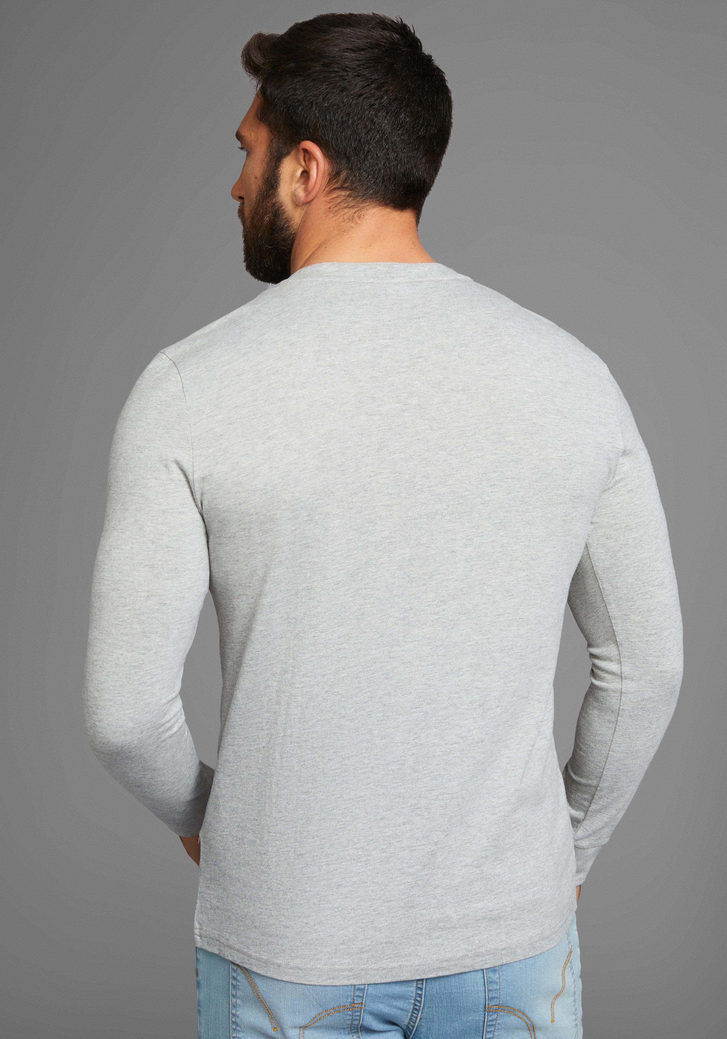 H.I.S Henleyshirt (2-er Pack) mit Knopfleiste