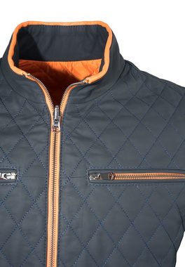 Lolus Lederjacke Albert Dunkelblau Herren Stepp Lederjacke Wendejacke aus weichem Lammnappa Leder