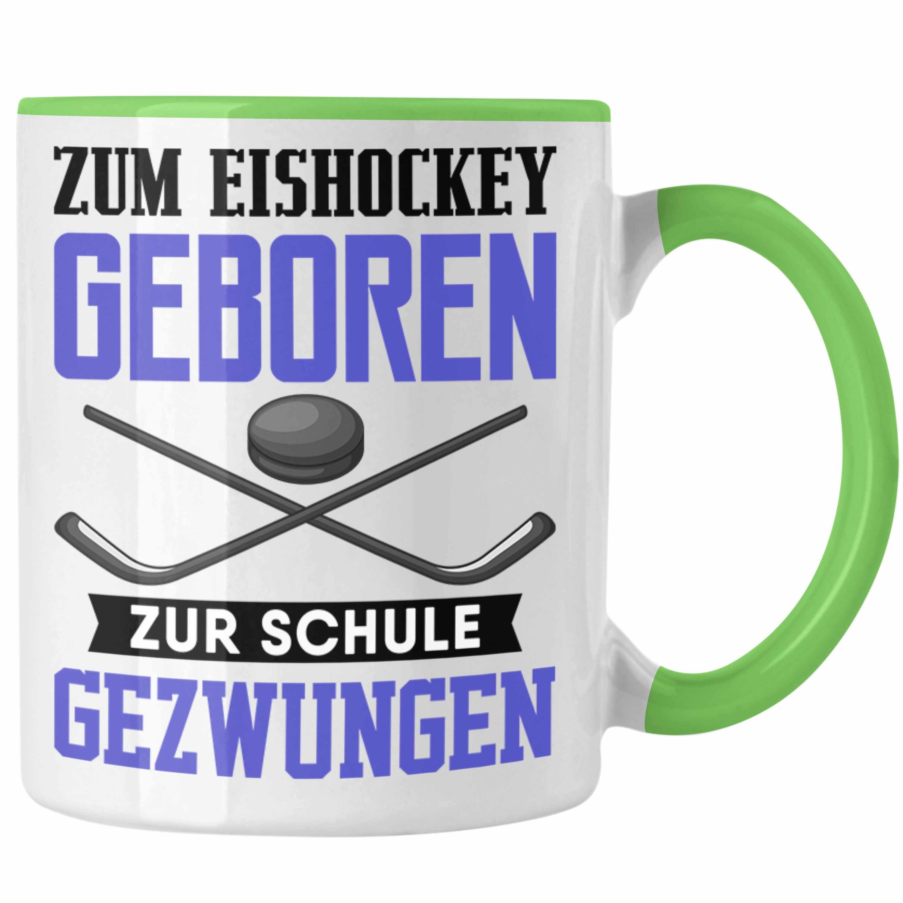 Tasse Kinder Geschenk Eishockey-Spieler Geschenkideen Zum Eishockey Trendation Grün Tasse Ei