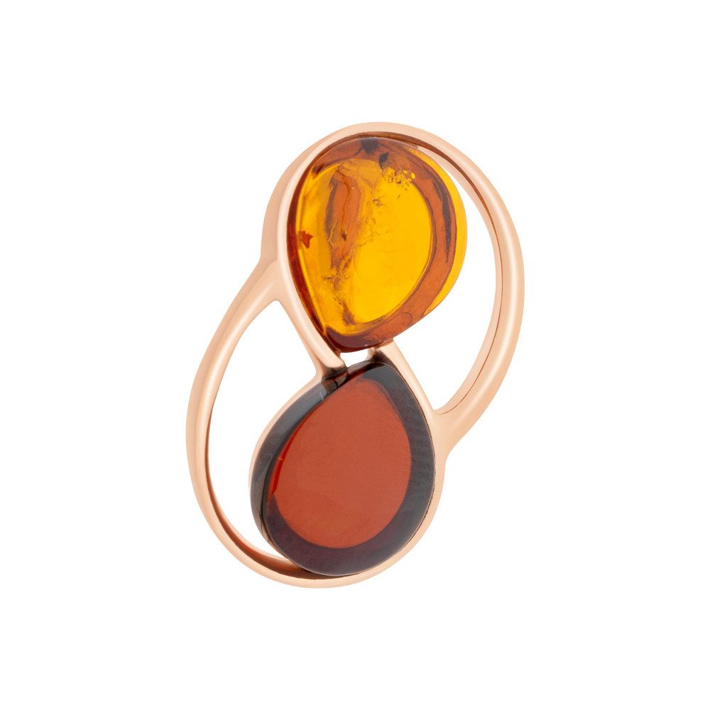 S&A Jewellery Design Kettenanhänger aus 925 Silber rosévergoldet (1-tlg), mit Kirsch- und Cognacbernstein