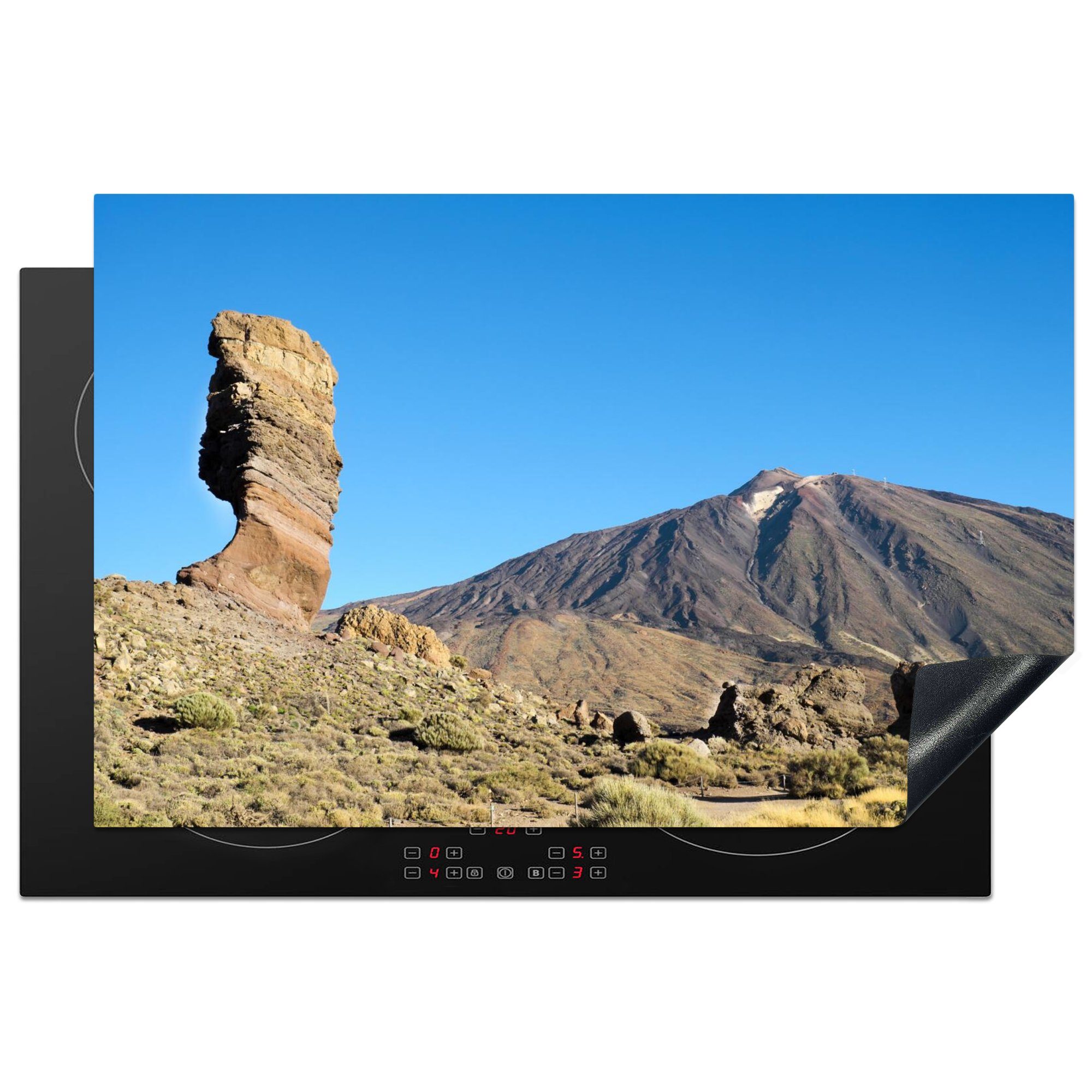 MuchoWow Herdblende-/Abdeckplatte Roque Cinchado im Teide-Nationalpark, Vinyl, (1 tlg), 81x52 cm, Induktionskochfeld Schutz für die küche, Ceranfeldabdeckung