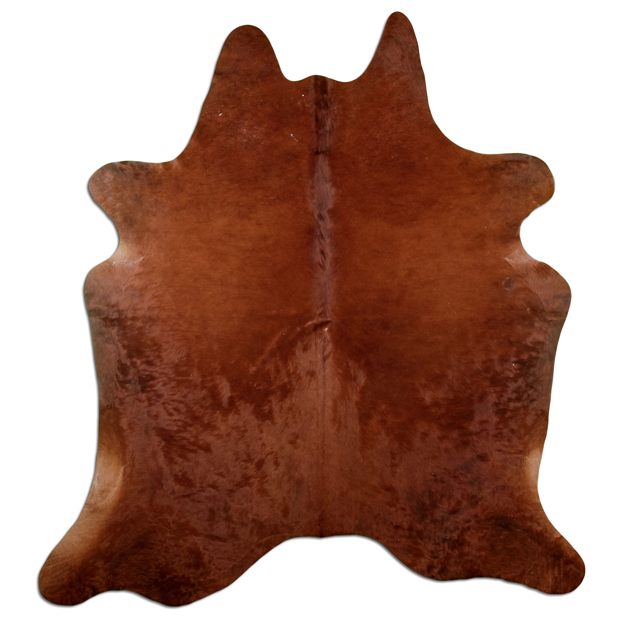 Livorio Fellteppich L210 x B184 cm - cognacbraun, Kuhfell, Premium Kuhfell Teppich, Rinderfell, Echtfell, brown