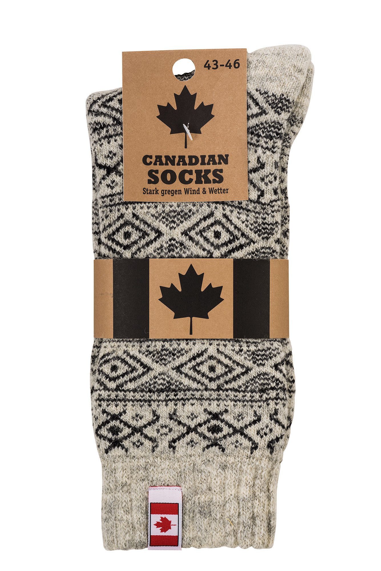 Socks 4 Fun Freizeitsocken Canadian Socks (1 Paar, 1-Paar, 1 Paar) hoher Wollanteil