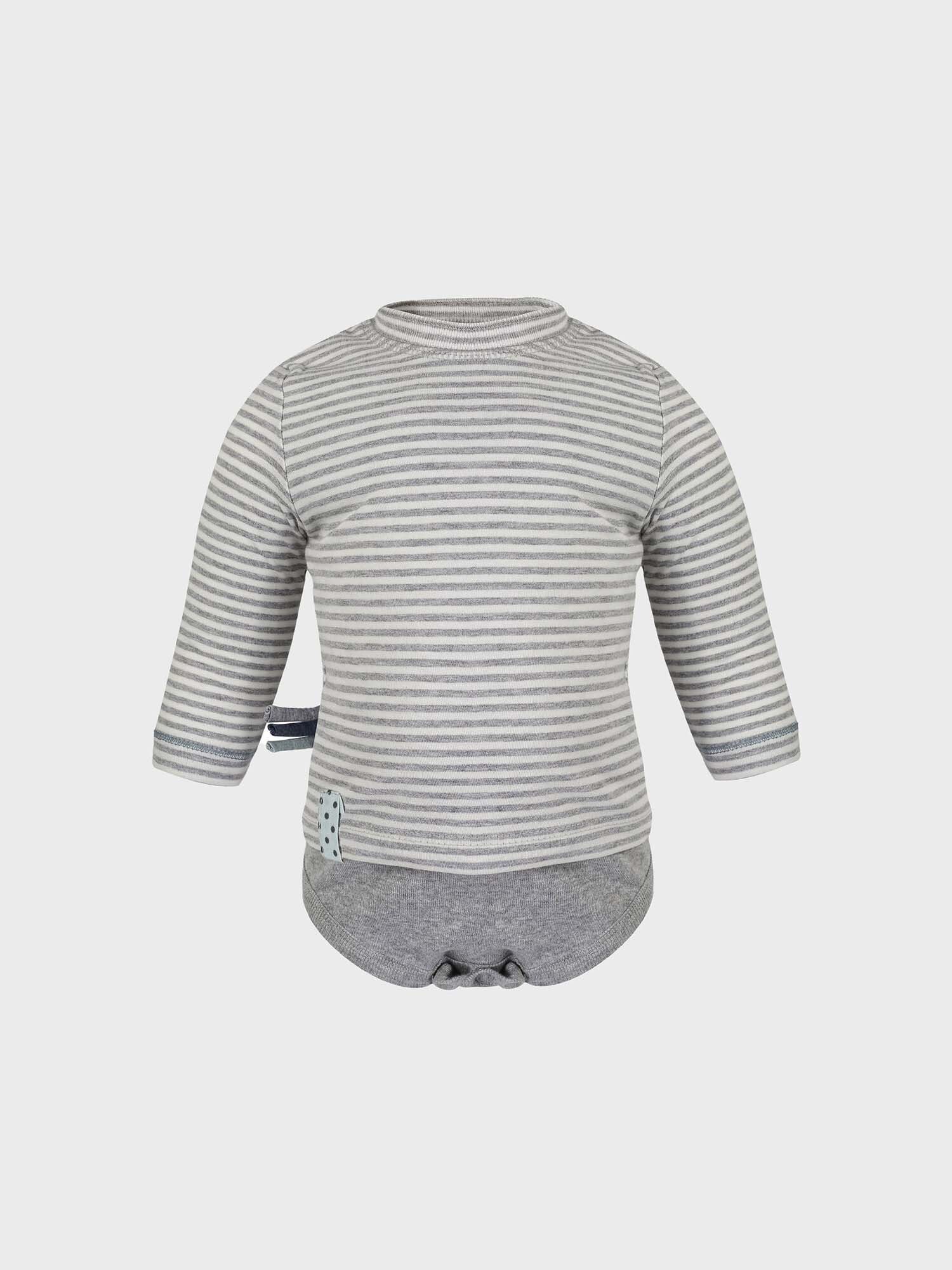 Shirtbody Langarm-Bodyshirt aus Bio-Baumwolle, gestreift