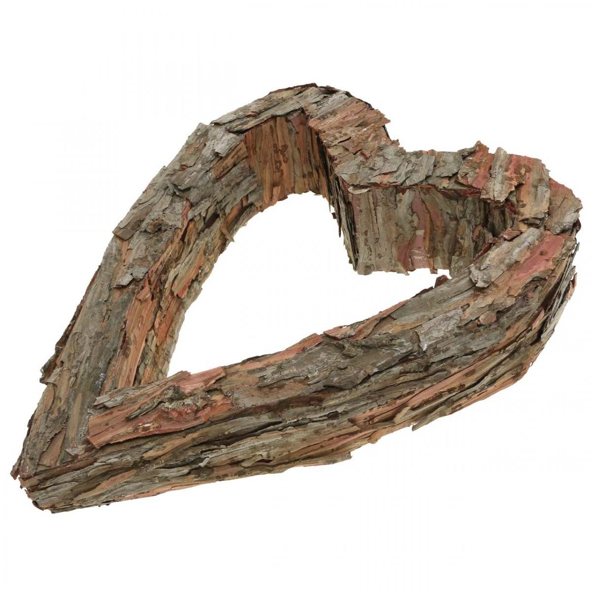 Florists Products Pflanzschale Dekoherz aus Holz mit Pinienrinde für rustikale Dekorationen