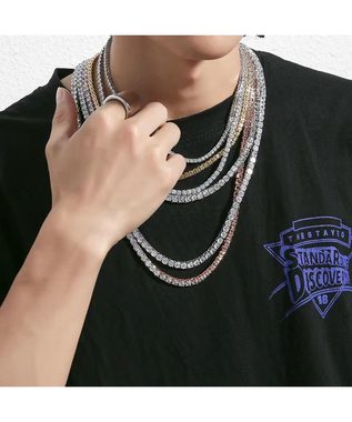 Karisma Schmuck Edelstahlkette Männer Tenniskette Hip Hop/Iced out Collier Premium, Zirkonia 4mm NSE300