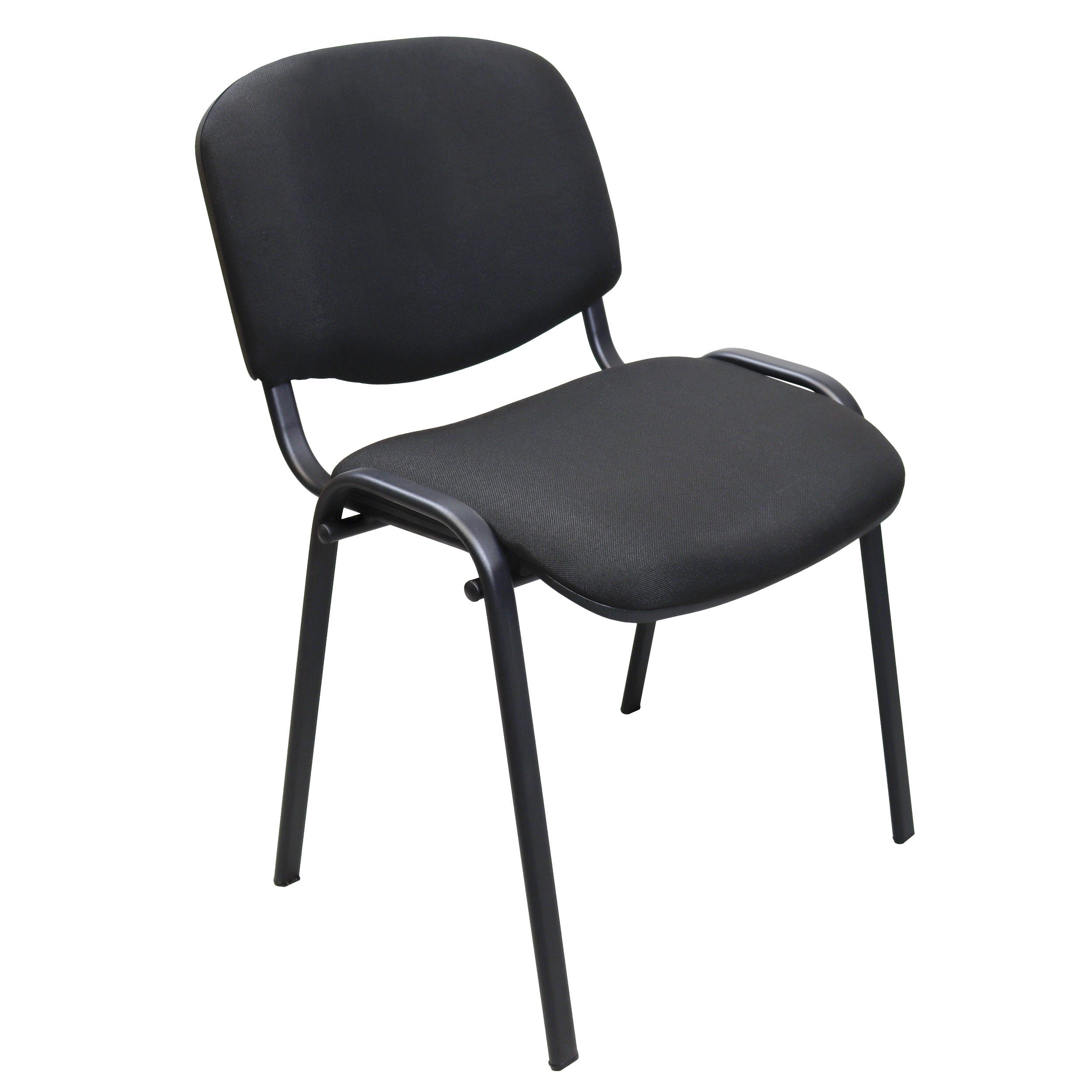 ADB schwarz Stuhl Belastung 120 Polyesterbezug, kg, pulverbeschichtetes bis Stapelstuhl, Metall, ADB