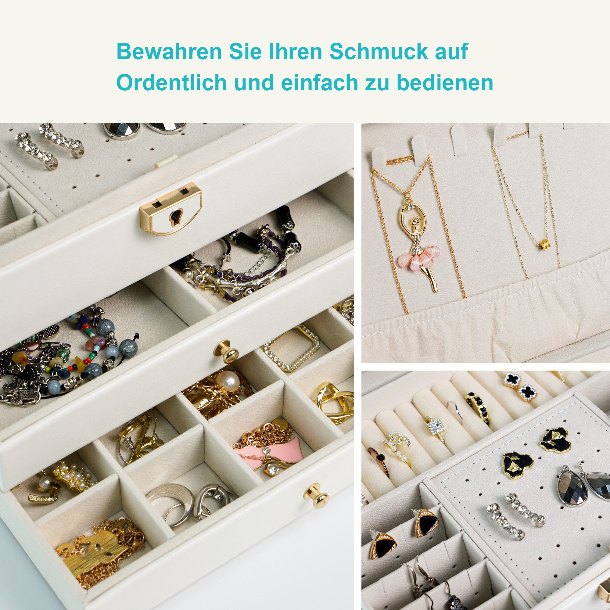 AdelDream Schmuckkasten AdelDream Schmuckkasten dreistöckige Schmuckbox – Bild 5 von 5