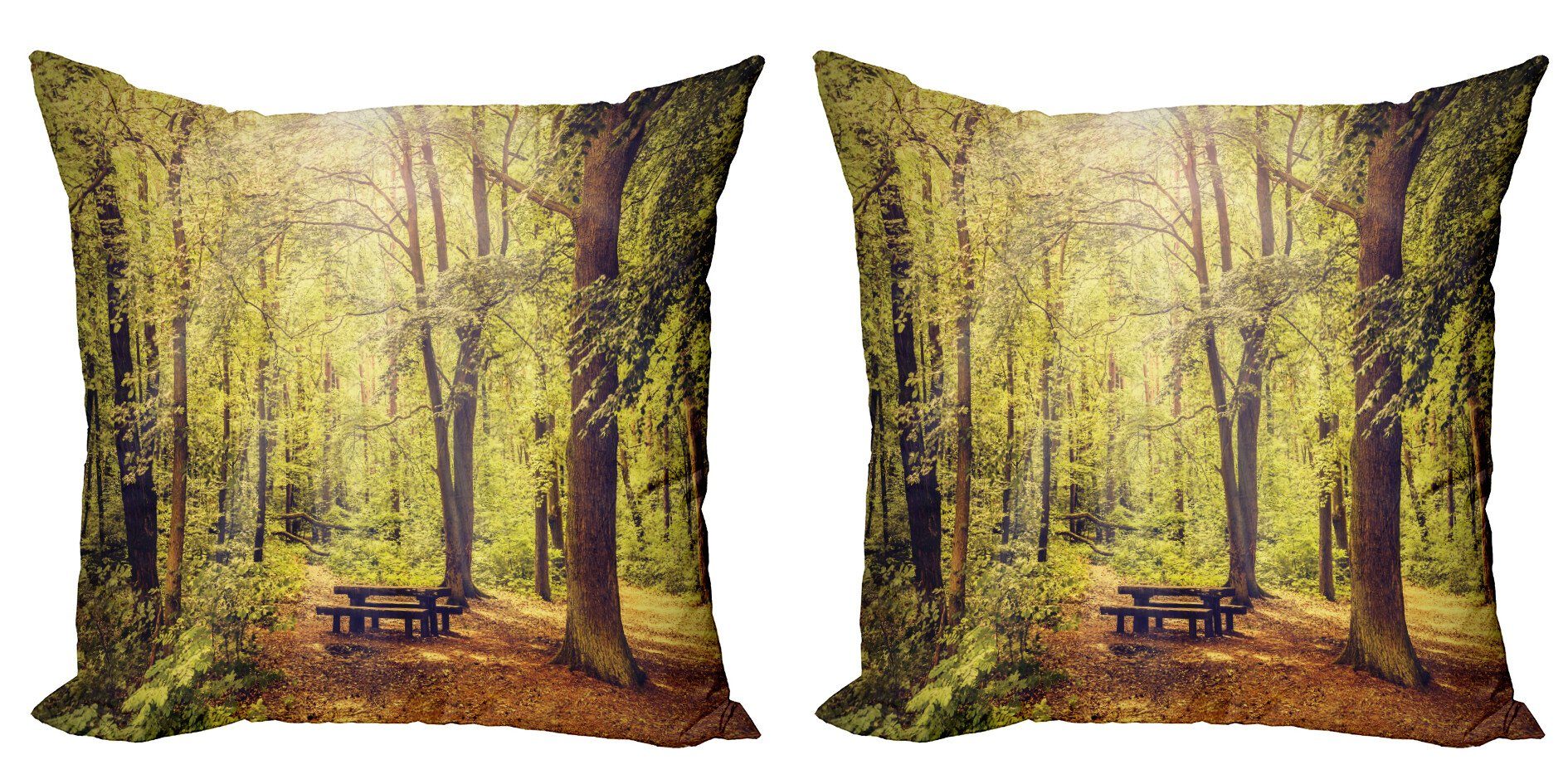 Kissenbezüge Wald Stück), Abakuhaus (2 Doppelseitiger Frieden Natur Ruhe Modern Digitaldruck, Accent