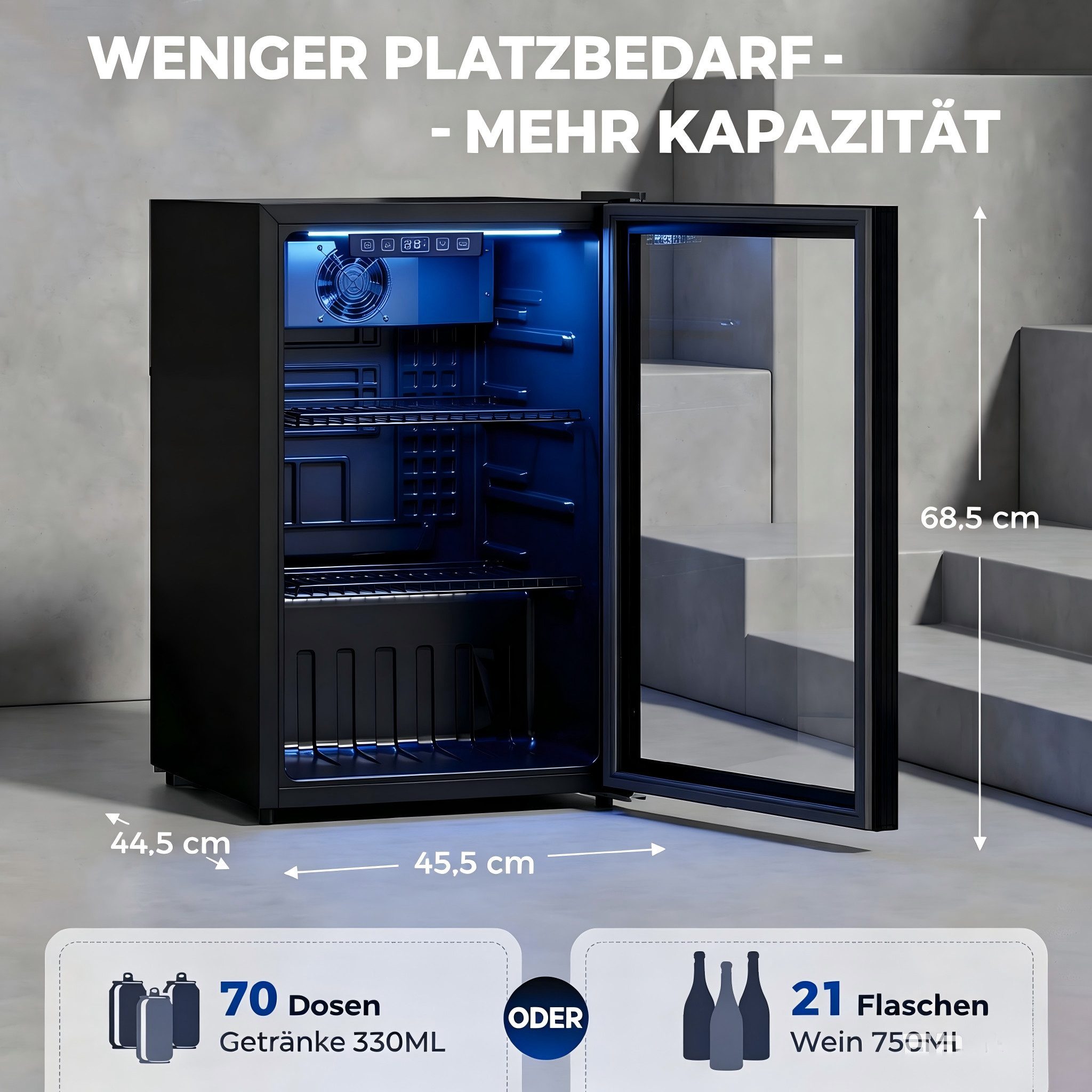 kowdom Getränkekühlschrank 800-333V71 / 800-333V91 800-127V90RD, Digitales LED-Display