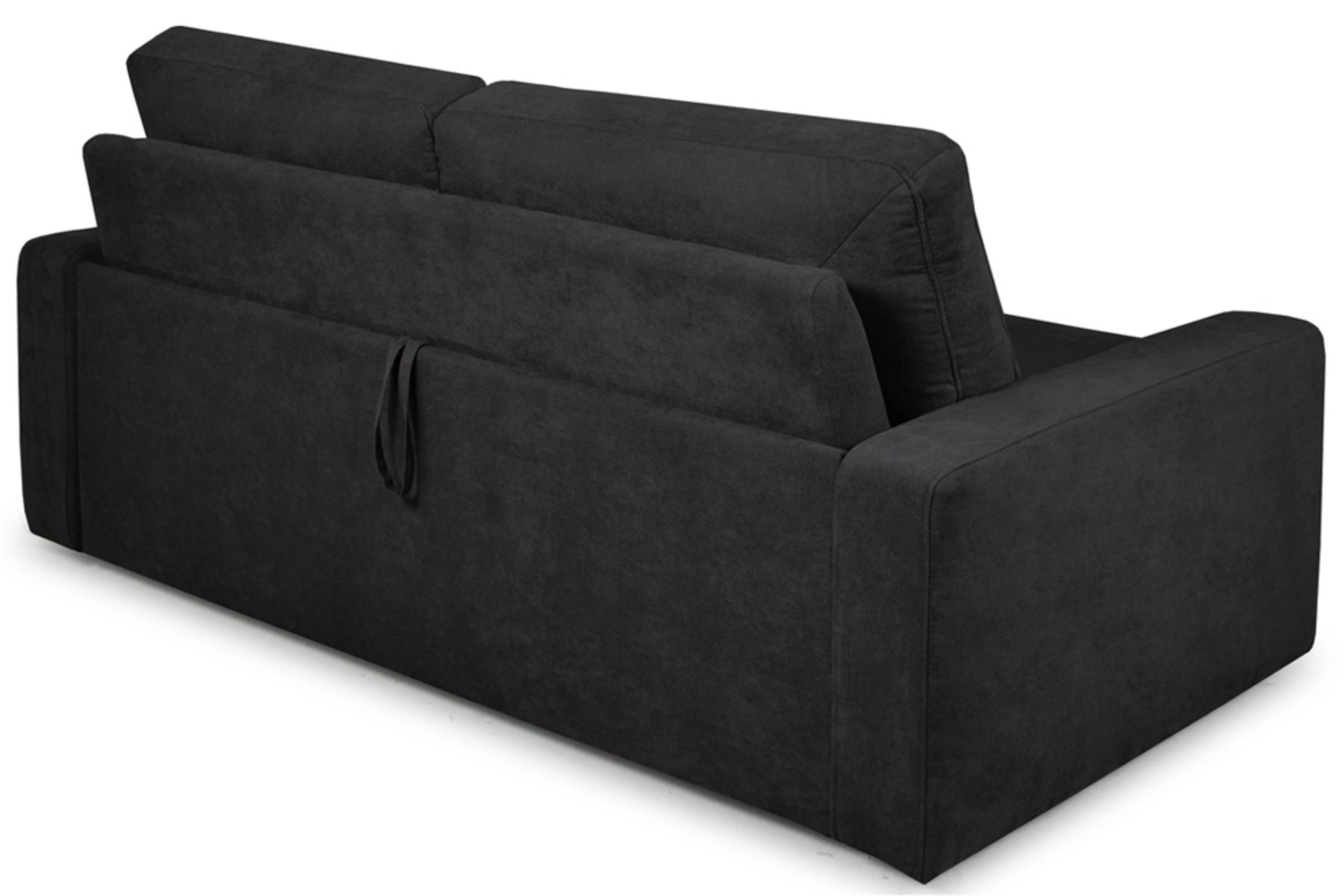 | Design, und Dauerschlaf-Funktion Sofa schwarz schwarz 3 zeitloses Matratze Konsimo mit Personen, schwarz Unterfederung MENTO | Schlafsofa